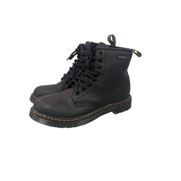Dr Martens Black Leather Combat Boots Juniors Grunge Fall Dark Academia Youth 3 - Picture 1 of 9